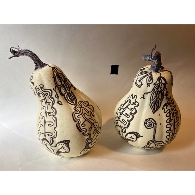 2020s Hand Painted Faux Gourds a Pair For Sale - Image 5 of 7