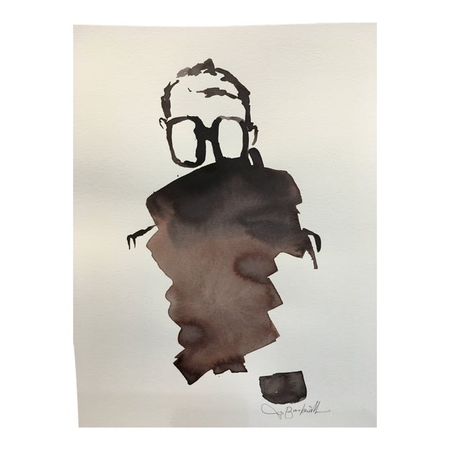 "Ink Wash Fashion Series" Contemporary Abstract Figurative Painting by Jo Baskerville For Sale