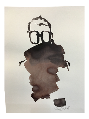 "Ink Wash Fashion Series" Contemporary Abstract Figurative Painting by Jo Baskerville