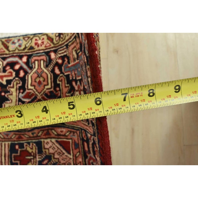 Vintage Tribal Rug 7’8” X 11’4” Red Wool Hand-Knotted Oriental Carpet For Sale - Image 12 of 14