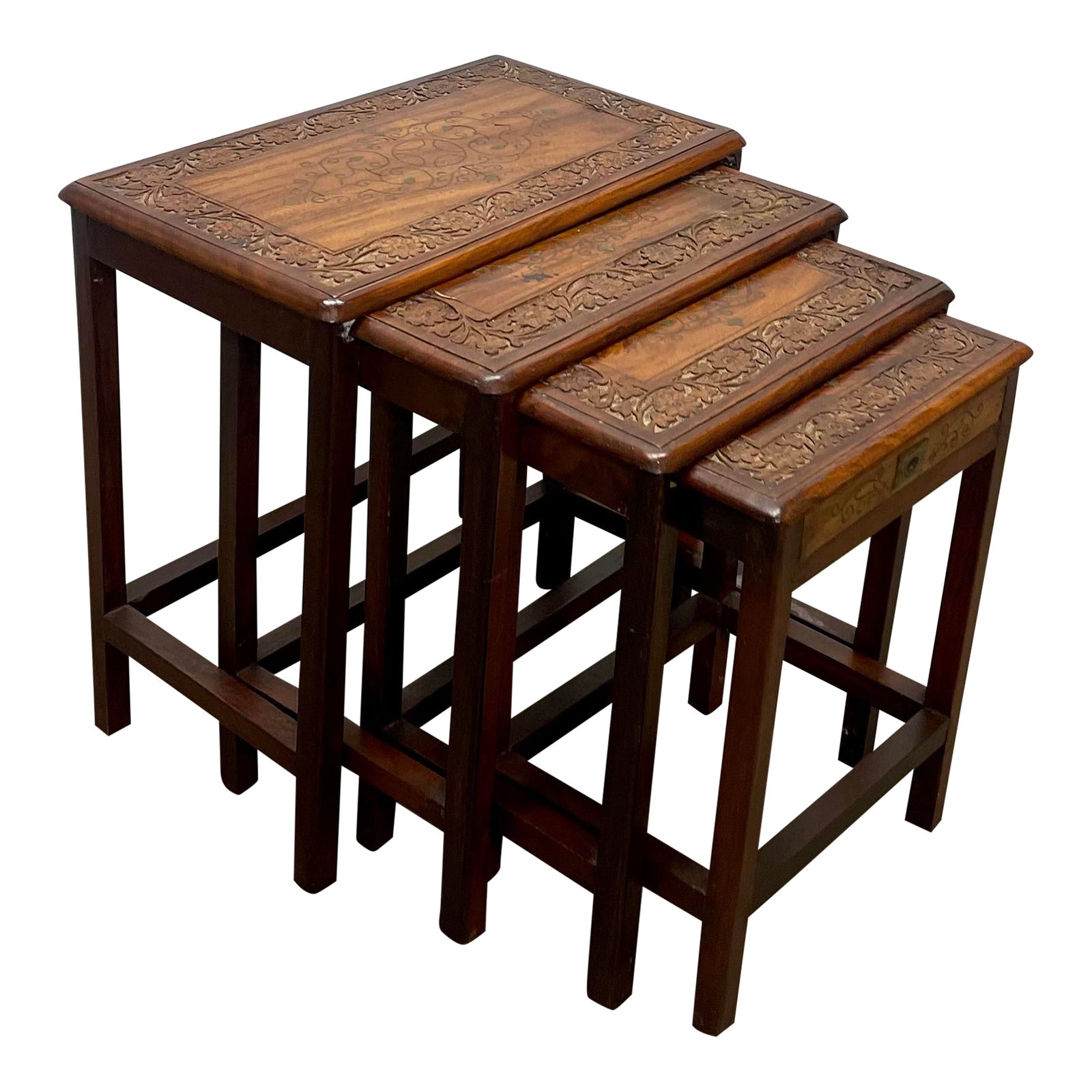 Vintage Thomasville Chinoiserie Style Nesting Tables Set of 4 Chairish