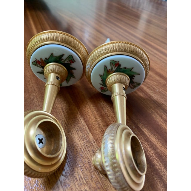 Sherle Wagner wall mounted flanges for bathroom towel bar. Wall mounted