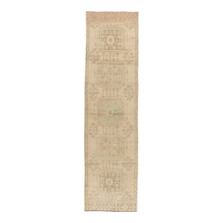 Vintage Circa 1940 Turkish Oushak Runner 3'3 X 11'4 For Sale