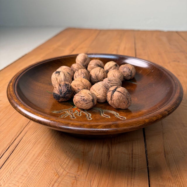 Wood Japanese Wooden Sanuki-Bori Obon with Floral Motif, 1960s For Sale - Image 7 of 13