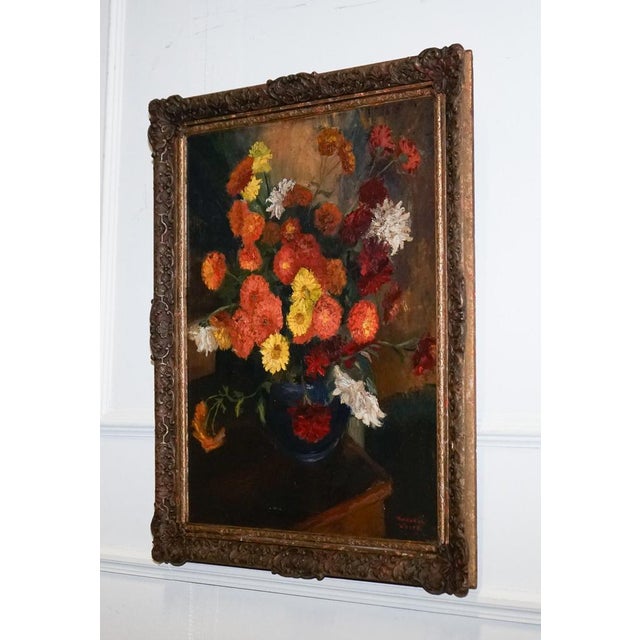 Gold Russel White, Still Life with Floral Bouquet, 1953, Painting, Framed For Sale - Image 8 of 12