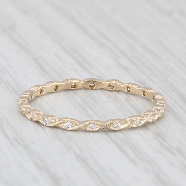 Modern New Beverley K Diamond Eternity Ring 14k Yellow Gold Stackable Wedding Band For Sale - Image 3 of 8