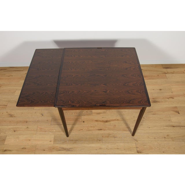 Brown Mid-Century Danish Extendable Rosewood Dining Table, Denmark, 1960s For Sale - Image 8 of 18