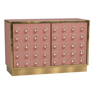 Dusty Rose Murano Glass Sphere Dry Bar on Brass Plinth from Justfurnituress SRL For Sale