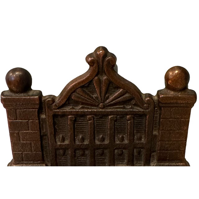 Antique Cast Iron Sleeping Dog Manor Gate Bookends (A Pair) For Sale In Seattle - Image 6 of 16