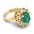 Vintage Oval Cut Emerald Diamond 14k Yellow Gold Engagement Ring, Size 5 For Sale - Image 4 of 6