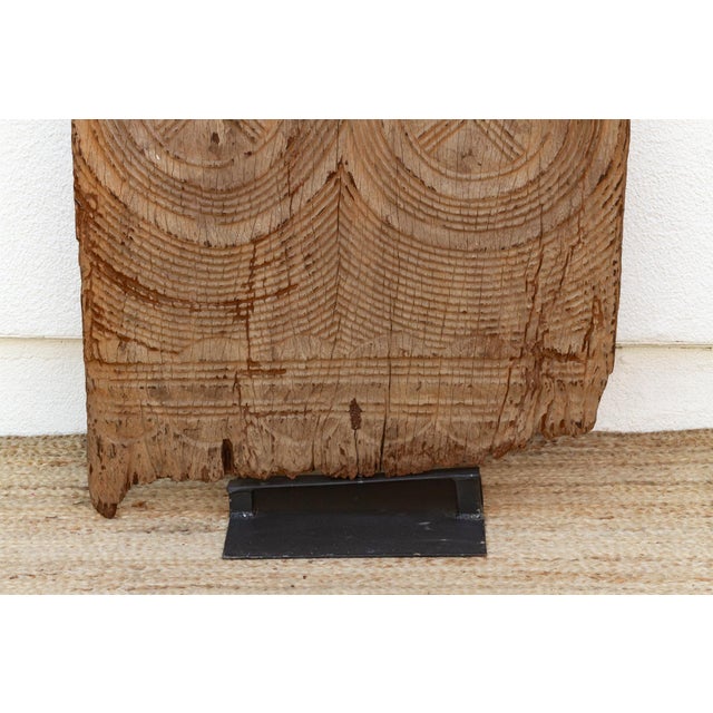 Wood Sub-Saharan Sun Bleached African Antique Door For Sale - Image 7 of 9