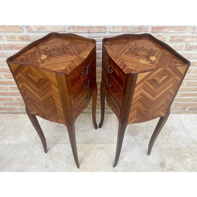 1950s Tulipwood Bedside Tables, Set of 2 For Sale - Image 5 of 11