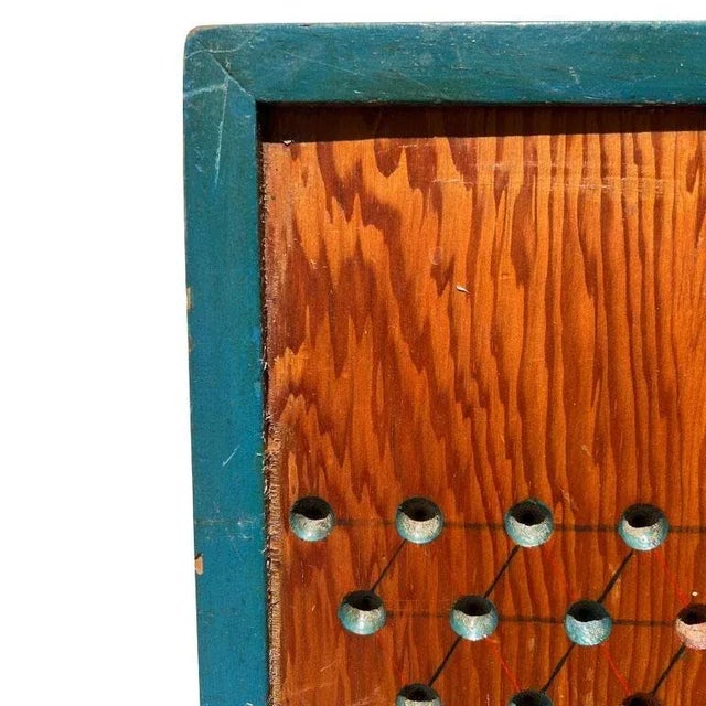 Early 20th Century Early 20th Century Antique Chinese Checkers Game Board with Original Paint and Blue Accents For Sale - Image 5 of 8