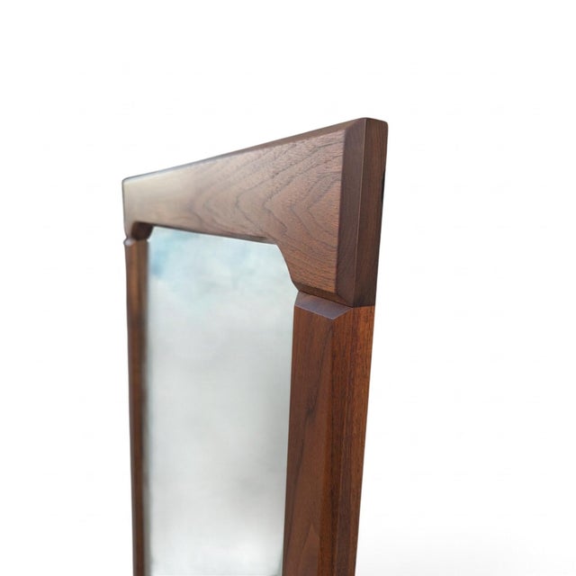 Pair of Brown-Saltman Mid-Century Modern Walnut Wall Mirrors, 1950s For Sale In Los Angeles - Image 6 of 14