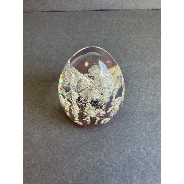 Mid-Century Modern Mid Century Lucite Egg Paperweight Mushroom Tree Resin Art Bubbles Vintage Red Base For Sale - Image 3 of 10