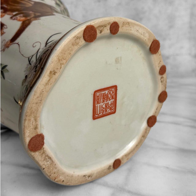 Vintage Chinese Chinoiserie Monkey Porcelain Planter Pot For Sale - Image 11 of 11