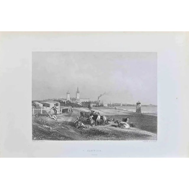 Harwich is an engraving on paper realized by E. Finden in 1838. The artwork is in good condition. The artwork is depicted...