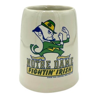 Vintage University of Notre Dame Fightin' Irish Ceramic Mug Stein For Sale