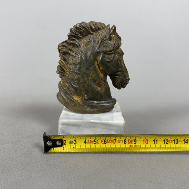 Bronze Sculpture of Achilles' Horse on a Marble Base by R. Santoro, 20th Century For Sale - Image 9 of 11