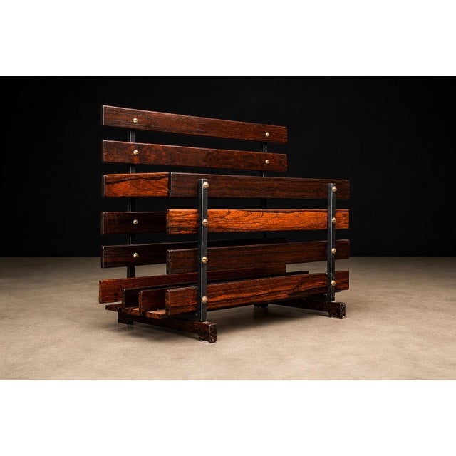 Wood Brazilian Modern Magazine Rack in Rosewood, Unknown, 1960’s For Sale - Image 7 of 13