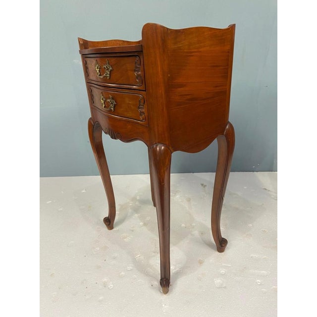 1920s French Walnut Nightstands, 1920s, Set of 2 For Sale - Image 5 of 17