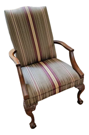 Vintage Fairfield Chippendale Ball Claw Arm Lounge Chair