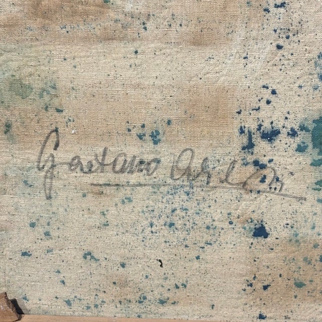 Textile Gaetano Alibrandi, Landscape Paintings, 1961, Oil on Canvas For Sale - Image 7 of 18