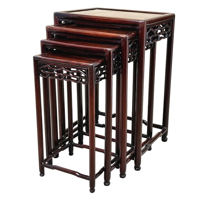 Oriental Hardwood Nesting Tables, 1870, Set of 4 For Sale - Image 12 of 12
