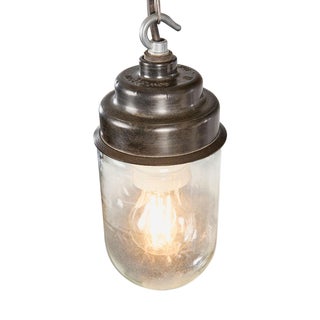 Clear Barrel Pendant Lamp, 1950s For Sale