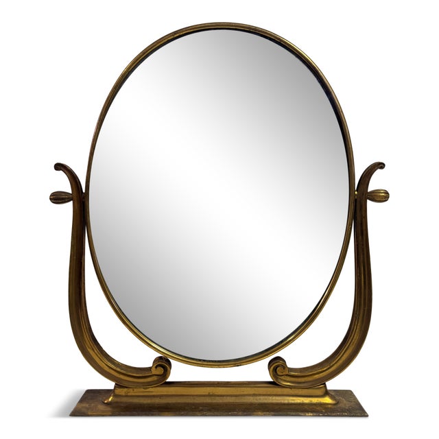 Mid-Century Italian Brass Vanity or Dressing Table Mirror, 1950s For Sale - Image 15 of 15