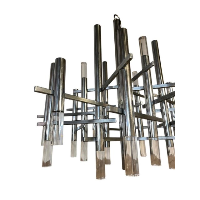 1960s 1960's Gaetano Sciolari Mid-Century Modern Chandelier 27" For Sale - Image 5 of 6