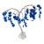Vintage MCM Large Whimsy Tree Sculpture Art Blue Glass Leaves & Base With Wire For Sale
