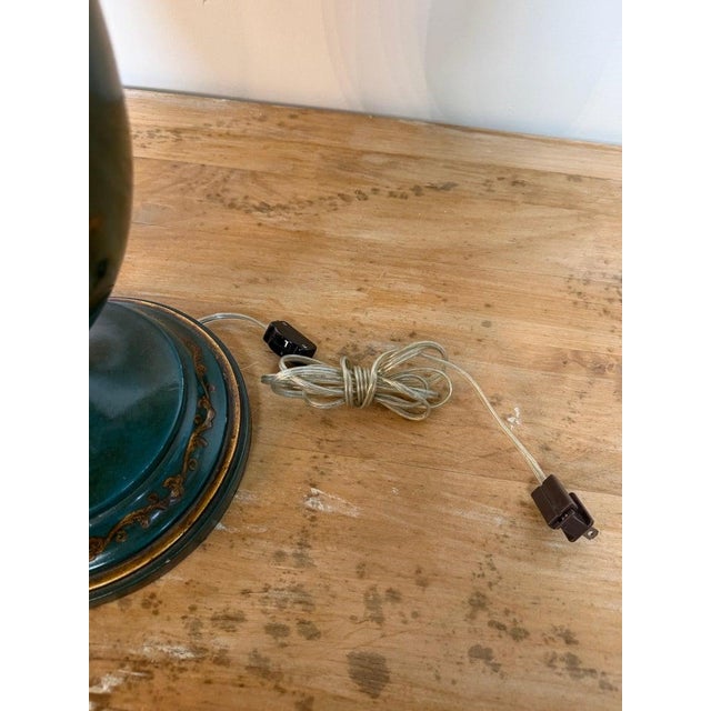 Mid 20th Century Italian Neoclassical Tole Urn Table Lamp Hand Painted Original Parchment Shade For Sale - Image 17 of 18