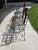Mid-Century Modern Vintage Neoclassical Style Green Wrought Iron Lyre Harp Garden Chairs - Set of 4 For Sale - Image 3 of 12