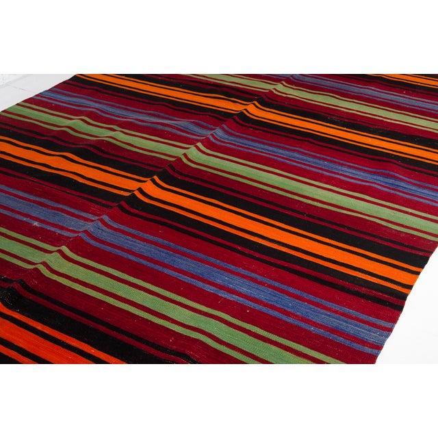 1950s Anatolian Handwoven Striped Tribal Runner For Sale - Image 10 of 10