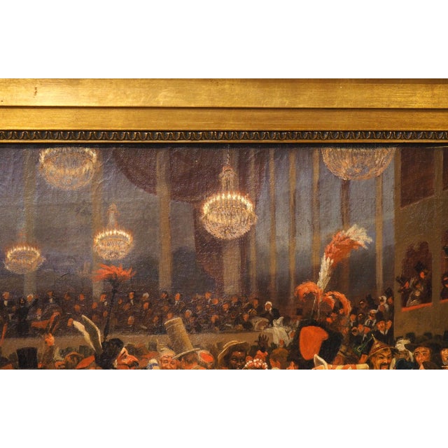 19th Century The Masquerade Ball, a 19th Century Oil on Canvas Painting in Giltwood Frame For Sale - Image 5 of 18