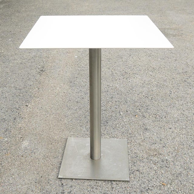 Modern Steel High Outdoor Table For Sale - Image 3 of 9