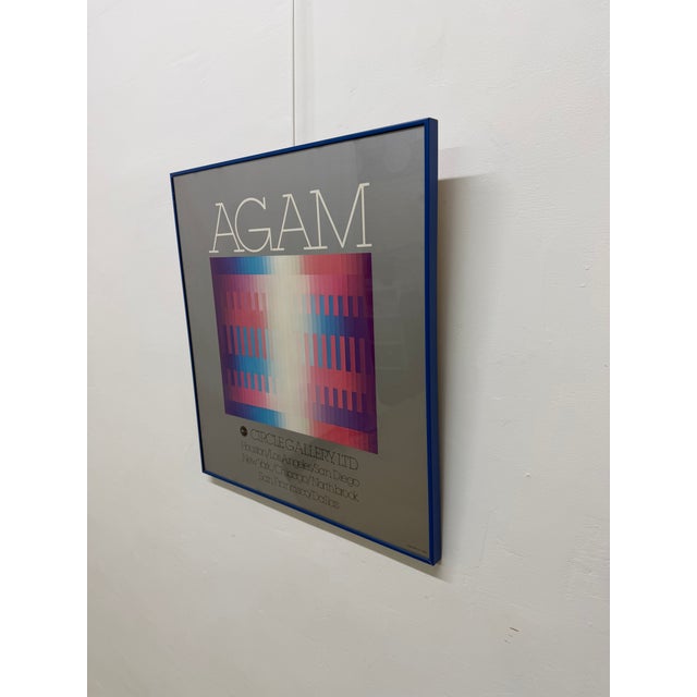 Agam Yaacov Yaacov Agam Framed Circle Gallery Exhibition Poster, 1980s For Sale - Image 4 of 14