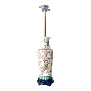 Mid 20th Century Norman Perry Cherry Blossom Chinese Porcelain Table Lamp