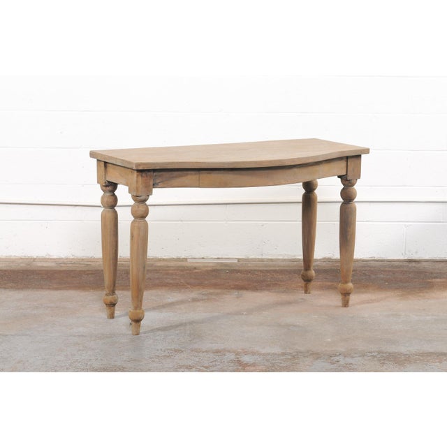 French Country French Country 19th C. Bow-Front Console For Sale - Image 3 of 12