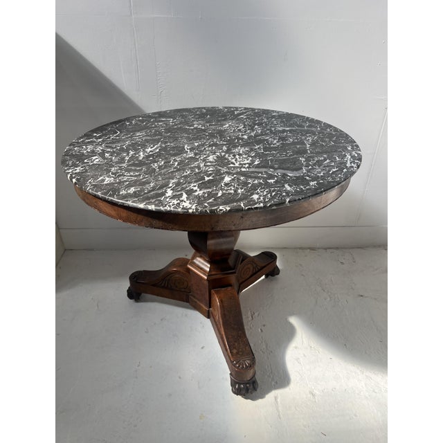 Empire Style Pedestal Table in Mahogany and Veneer, 19th Century For Sale - Image 9 of 18