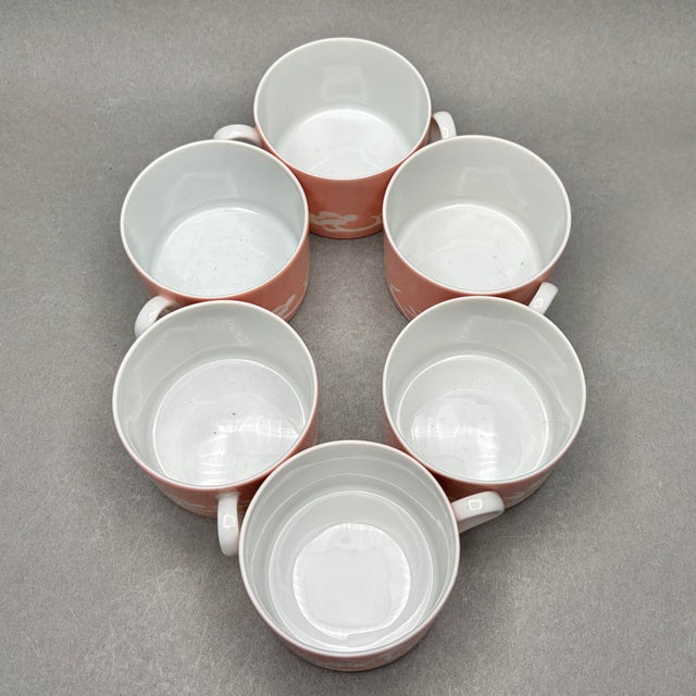 Ceramic Vintage Pink Fitz and Floyd “Plum Blossom” Dessert and Coffee Service for Six - 18 pcs For Sale - Image 7 of 8