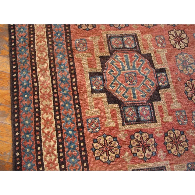 1890s Orange Salmon Geometric Antique Persian n.w. Rug 4' X 9'8" Knotted Pile Wool Carpet For Sale In New York - Image 6 of 6