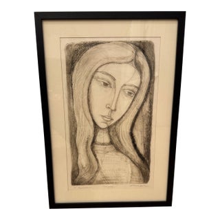 1960s Irving Amen "Reverie" Original Signed Etching - Rare Trial Proof For Sale