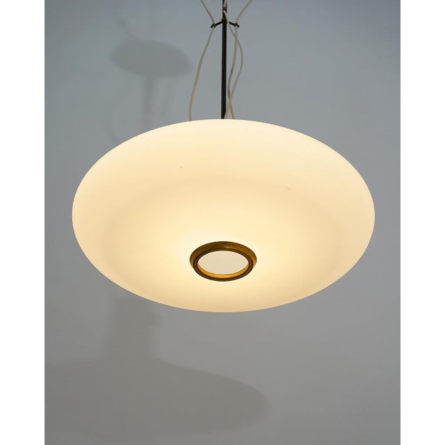 Metal Glass and Brass Pendant by Bruno Chiarini, 1950s For Sale - Image 7 of 14