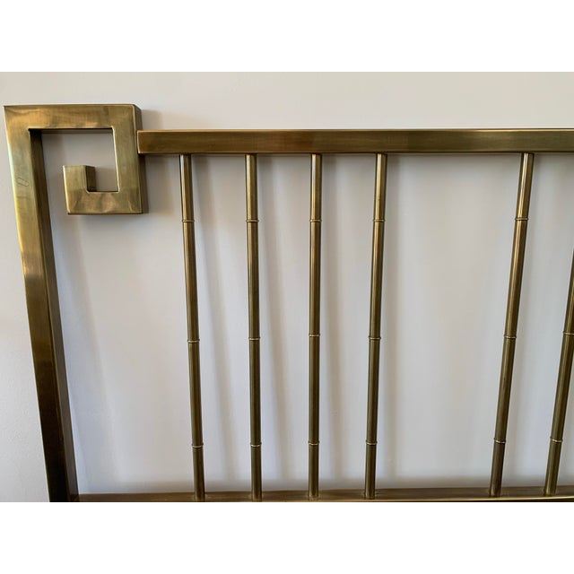 Mastercraft Vintage Brass Greek Key Headboard King Size by Mastercraft For Sale - Image 4 of 9