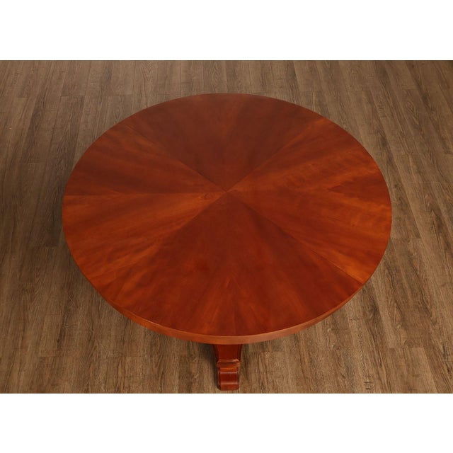 Wood Ethan Allen 'Medallion' Cherry Round Pedestal Dining Table For Sale - Image 7 of 18