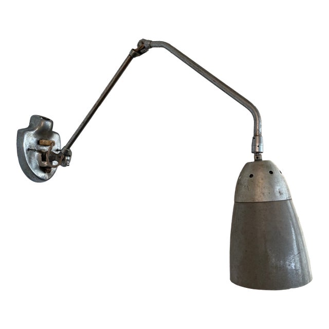 1950s Industrial Mid-Century Articulating Task Lamp Wall Sconce For Sale