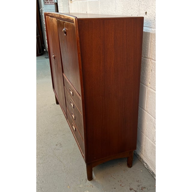 Mid 20th Century Danish Teak Mid-Century High-Boy Gentleman’s Wardrobe For Sale - Image 5 of 17