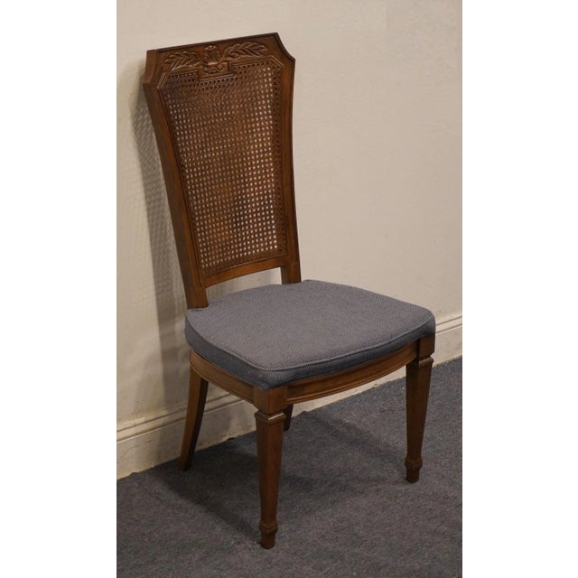 Late 20th Century Set of 4 Drexel Furniture Di Moda Collection Italian Neoclassical Tuscan Style Cane Back Dining Side Chairs For Sale - Image 5 of 11